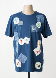 T-shirt broderie manches courtes bleu BOB homme
