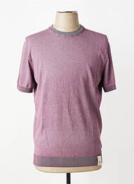 Pull stretch manches courtes violet BOB homme