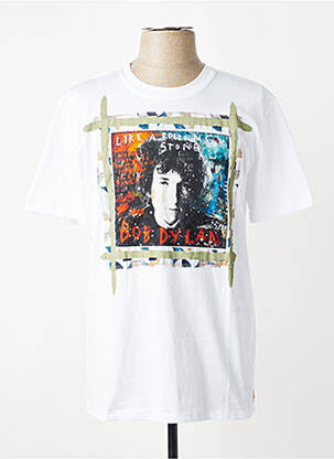 T-shirt coupe cintrée manches courtes blanc BOB homme