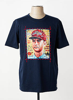 T-shirt coupe cintrée manches courtes bleu BOB homme