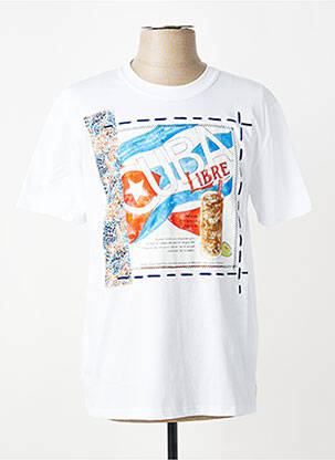T-shirt coupe cintrée manches courtes blanc BOB homme