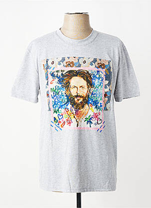 T-shirt tissage chiné manches courtes gris BOB homme