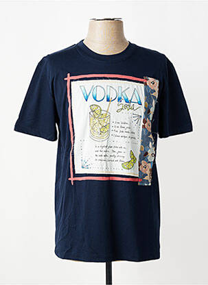 T-shirt broderie manches courtes bleu BOB homme