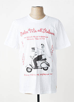 T-shirt coupe cintrée manches courtes blanc BOB homme