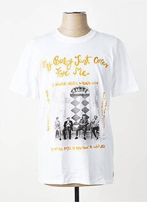 T-shirt coupe cintrée manches courtes blanc BOB homme