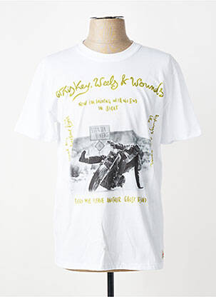 T-shirt coupe cintrée manches courtes blanc BOB homme