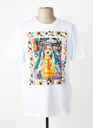 T-shirt broderie manches courtes blanc BOB homme