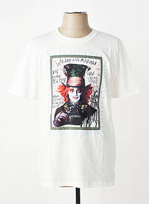 T-shirt broderie manches courtes beige BOB homme