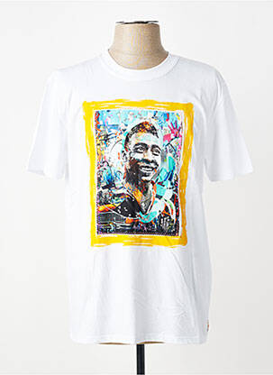 T-shirt broderie manches courtes blanc BOB homme