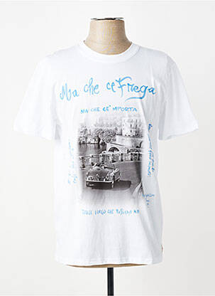 T-shirt coupe cintrée manches courtes blanc BOB homme