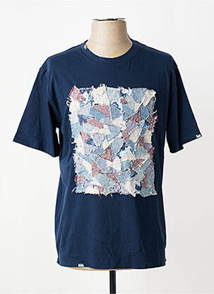 T-shirt broderie manches courtes bleu BOB homme