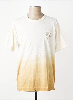 T-shirt broderie manches courtes beige BOB homme