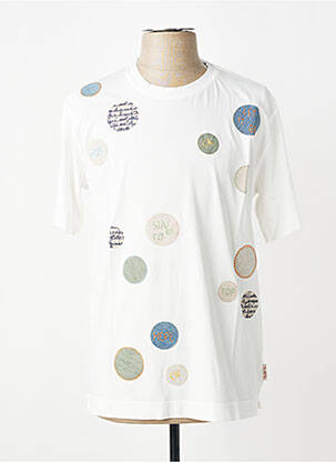 T-shirt broderie manches courtes beige BOB homme