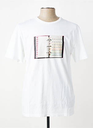 T-shirt broderie manches courtes blanc TRAMAROSSA homme
