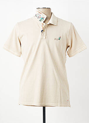 Polo sérigraphie manches courtes beige BOB homme