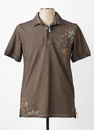 Polo stretch manches courtes marron BOB homme