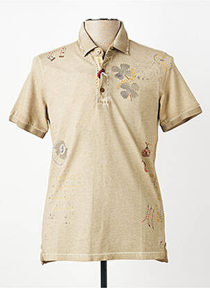 Polo stretch manches courtes marron BOB homme