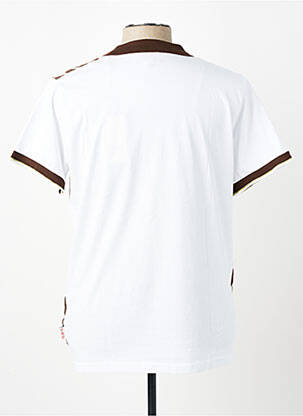 Pull tissage jacquard manches courtes marron BOB homme