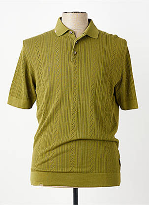 Pull maille fine manches courtes vert BOB homme