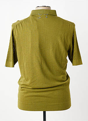Pull maille fine manches courtes vert BOB homme