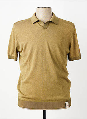 Pull maille fine manches courtes vert BOB homme