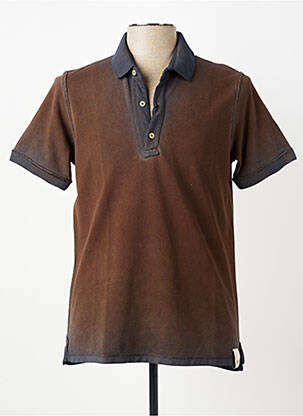 Polo stretch manches courtes marron BOB homme