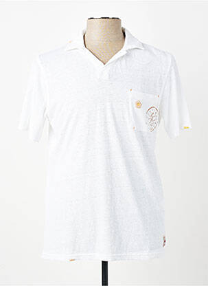 Polo tissage jersey manches courtes blanc BOB homme