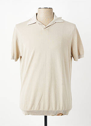 Pull stretch manches courtes beige BOB homme