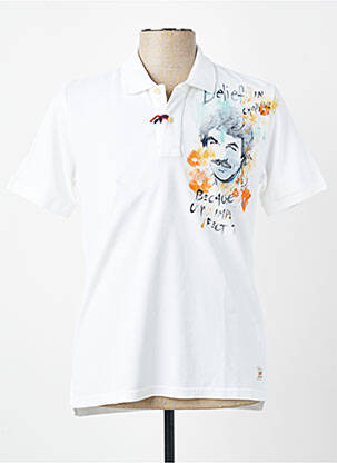 Polo stretch manches courtes blanc BOB homme