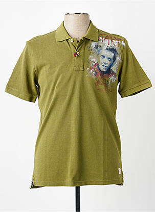 Polo sérigraphie manches courtes vert BOB homme