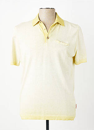 Pull maille fine manches courtes jaune BOB homme