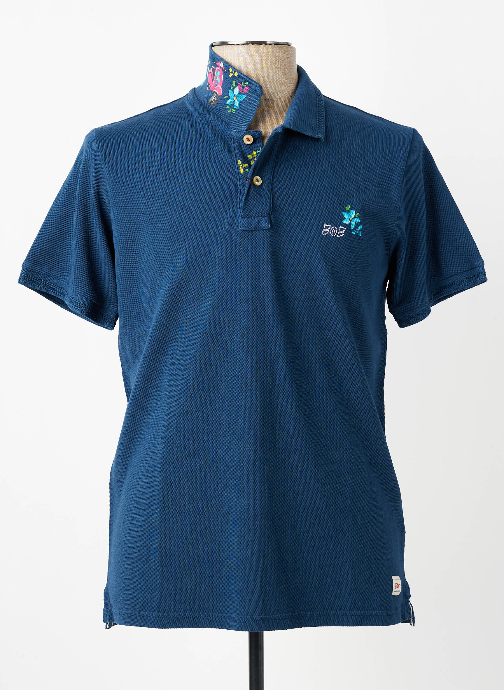 Polo sérigraphie manches courtes bleu BOB homme
