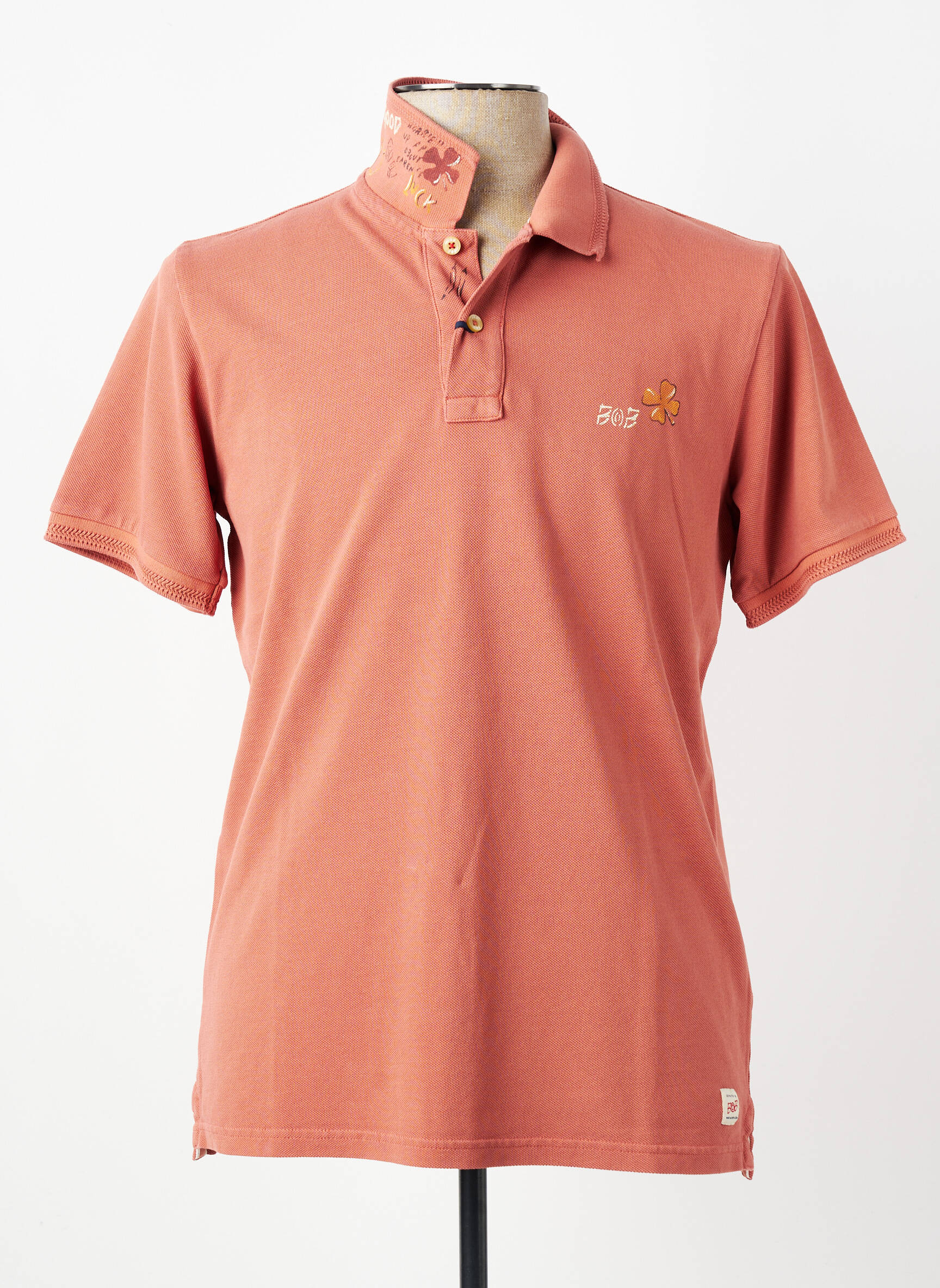 Polo sérigraphie manches courtes orange BOB homme
