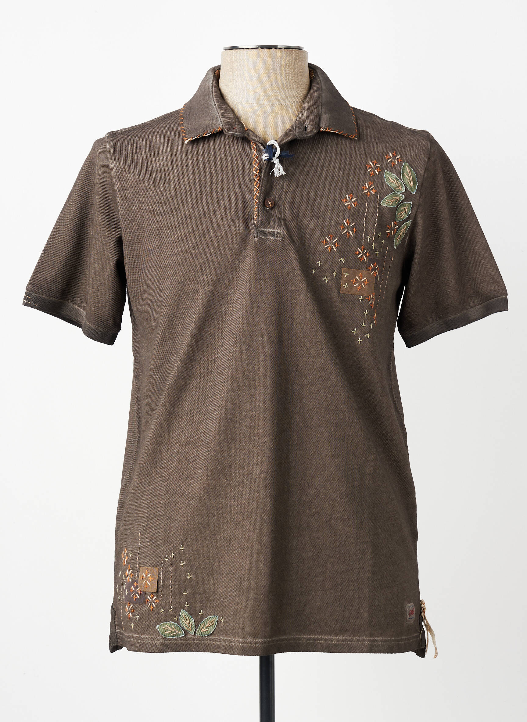 Polo stretch manches courtes marron BOB homme