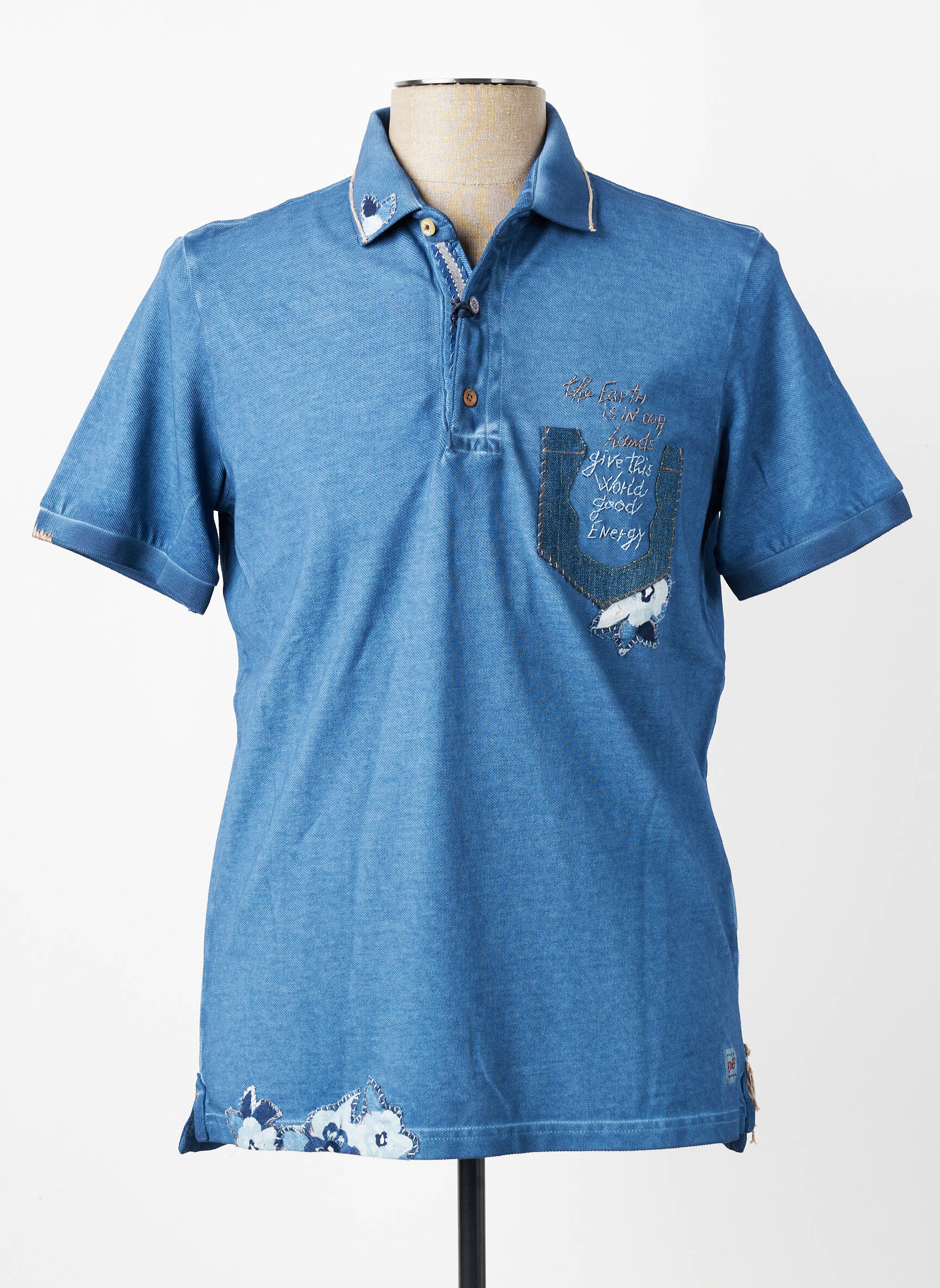 Polo stretch manches courtes bleu BOB homme
