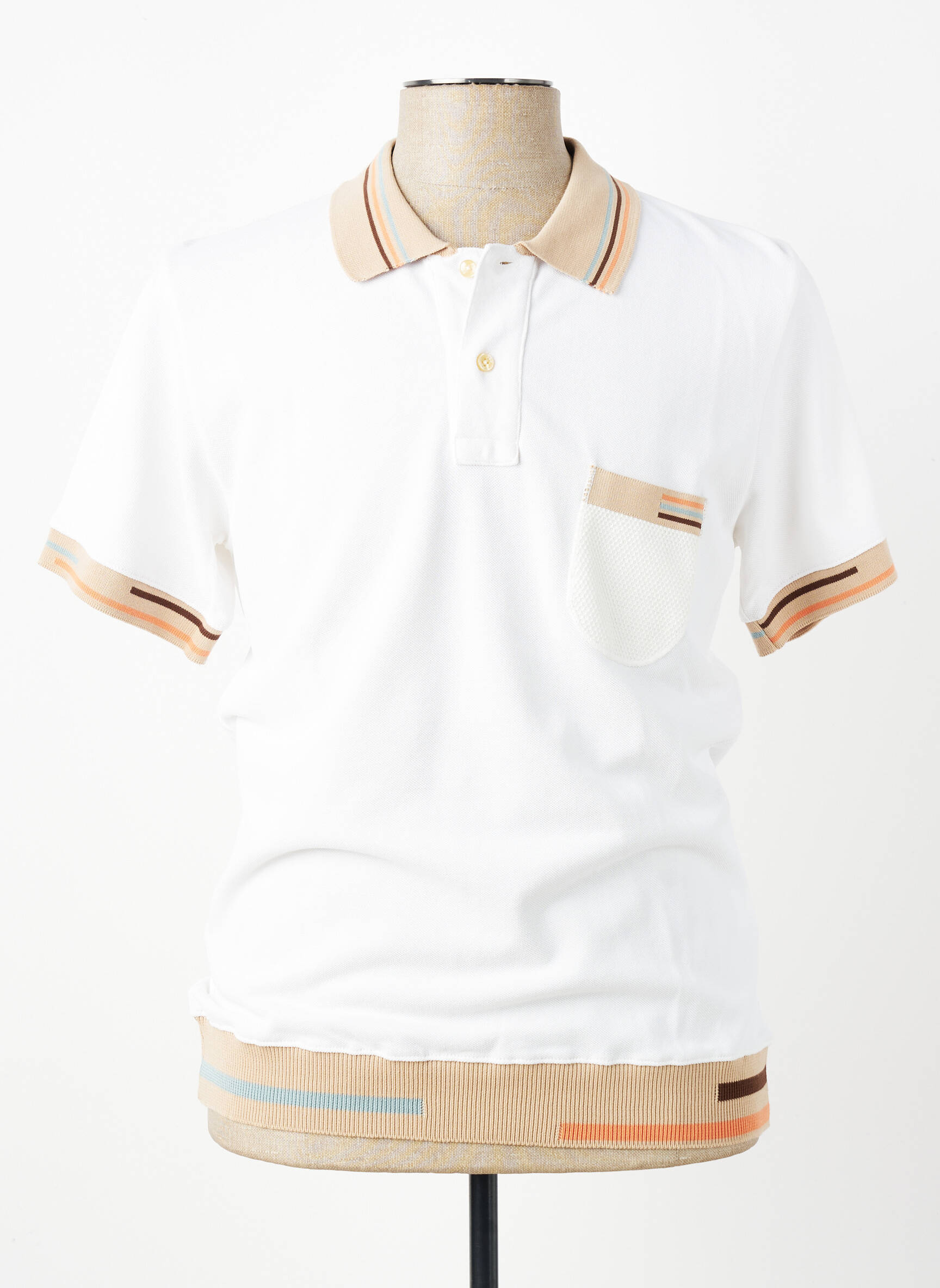 Polo stretch manches courtes beige BOB homme