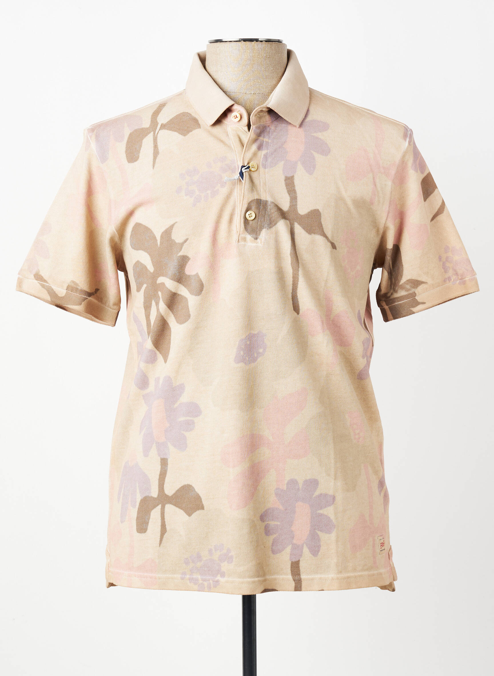 Polo stretch manches courtes beige BOB homme