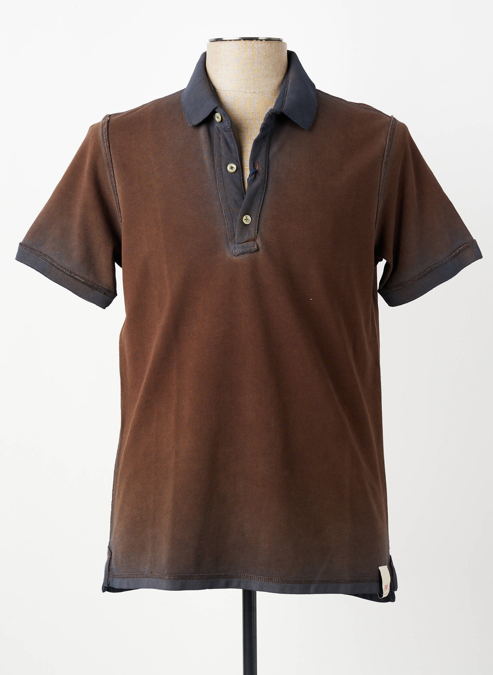 Polo stretch manches courtes marron BOB homme