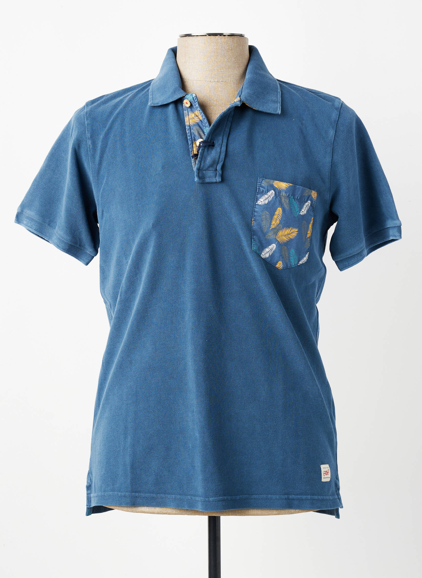 Polo stretch manches courtes bleu BOB homme