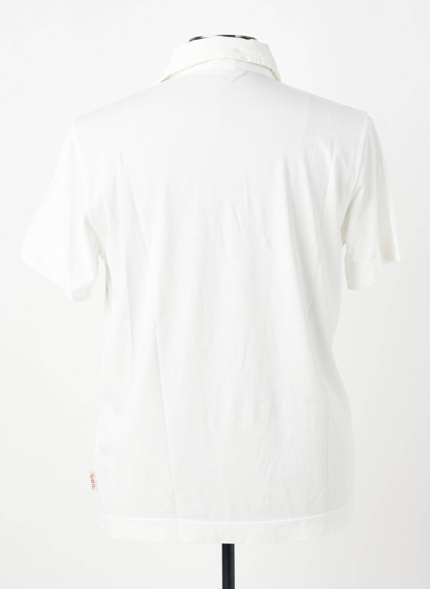 Polo tissage jersey manches courtes blanc BOB homme