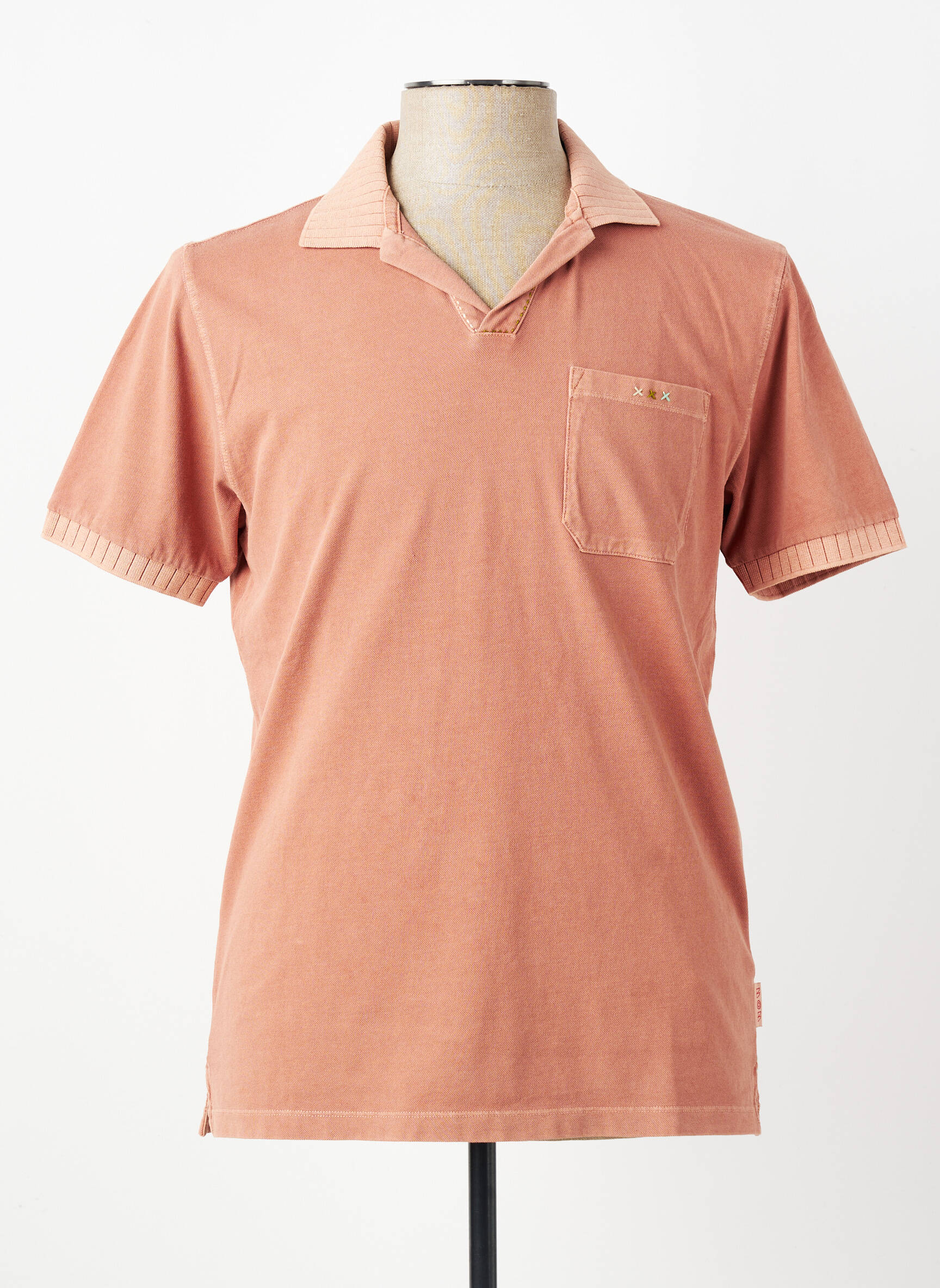 Polo tissage jersey manches courtes orange BOB homme
