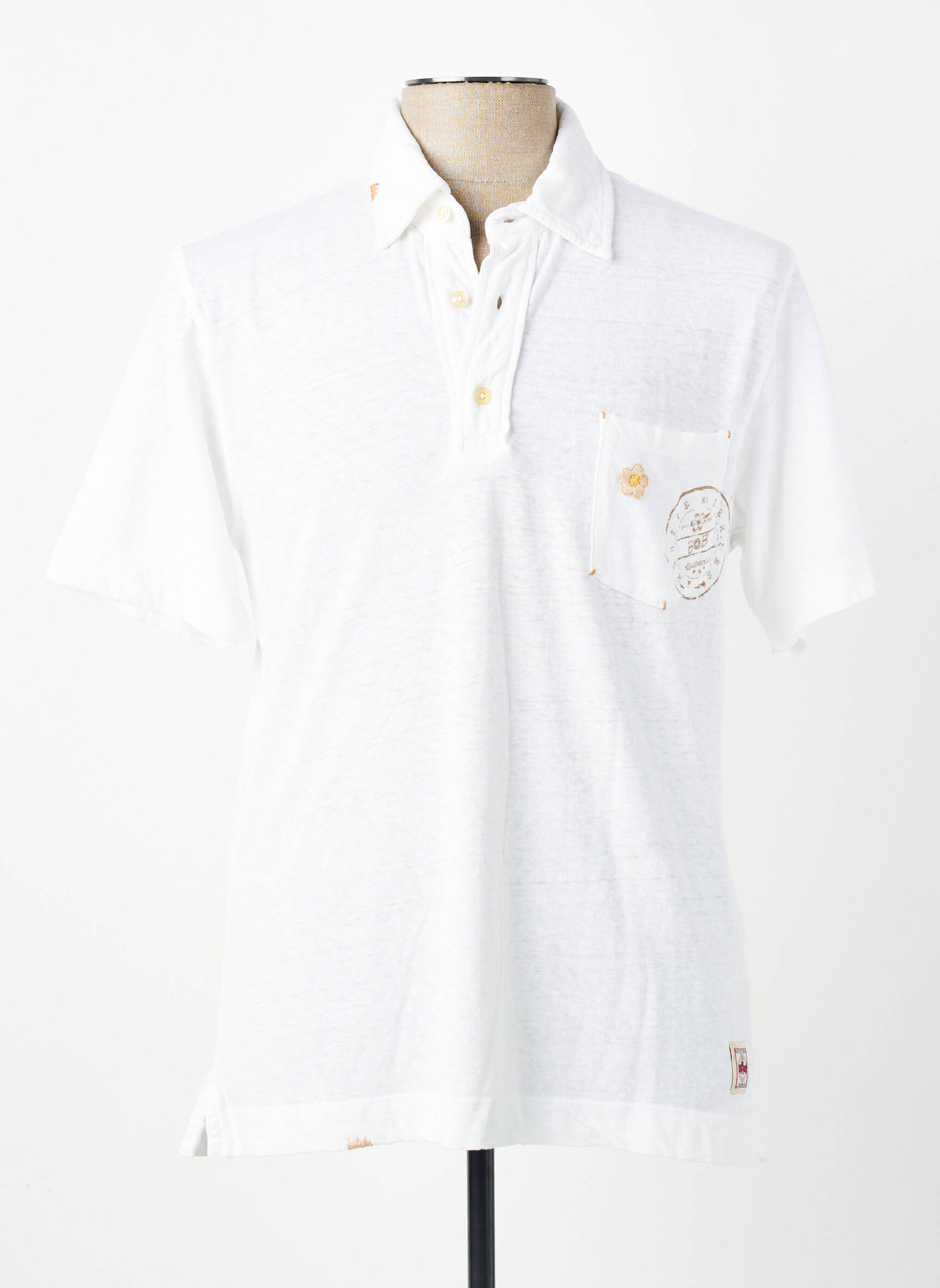 Polo tissage jersey manches courtes beige BOB homme
