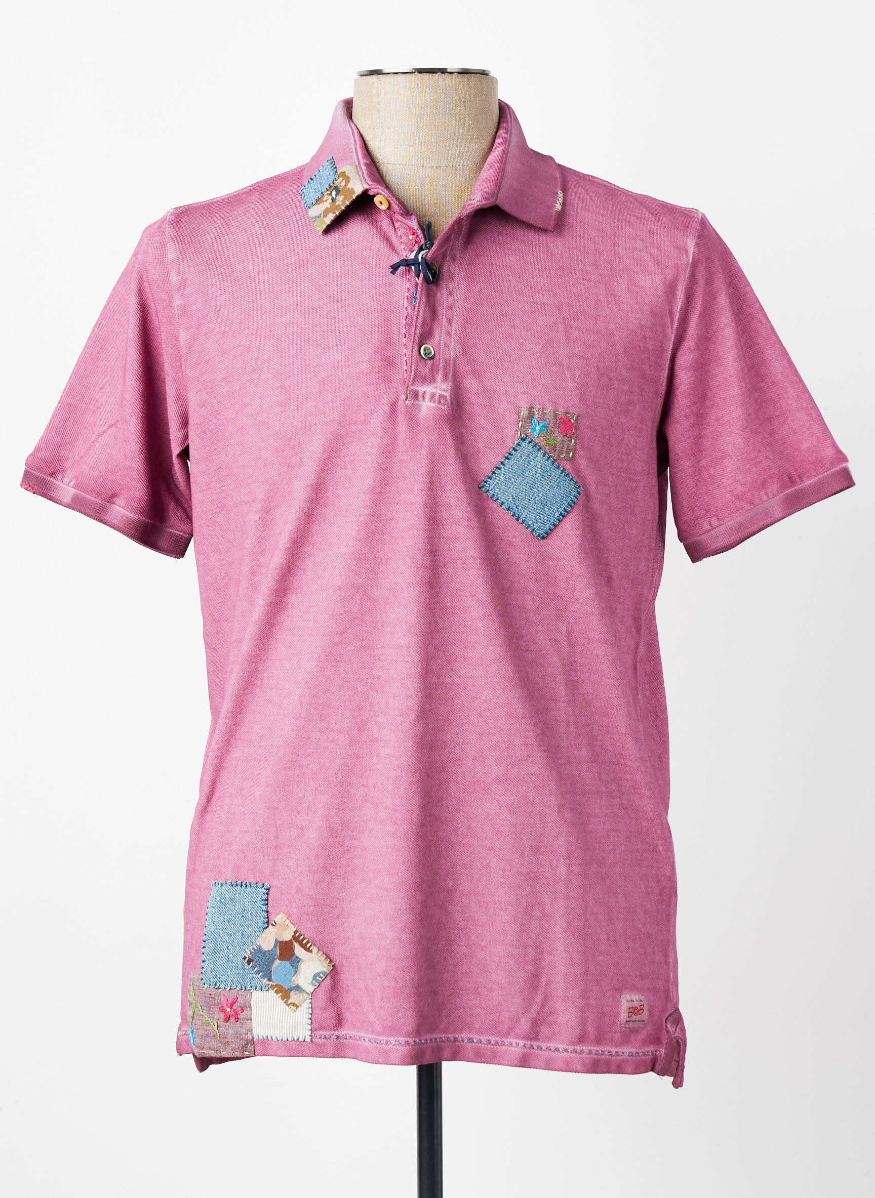 Polo stretch manches courtes violet BOB homme