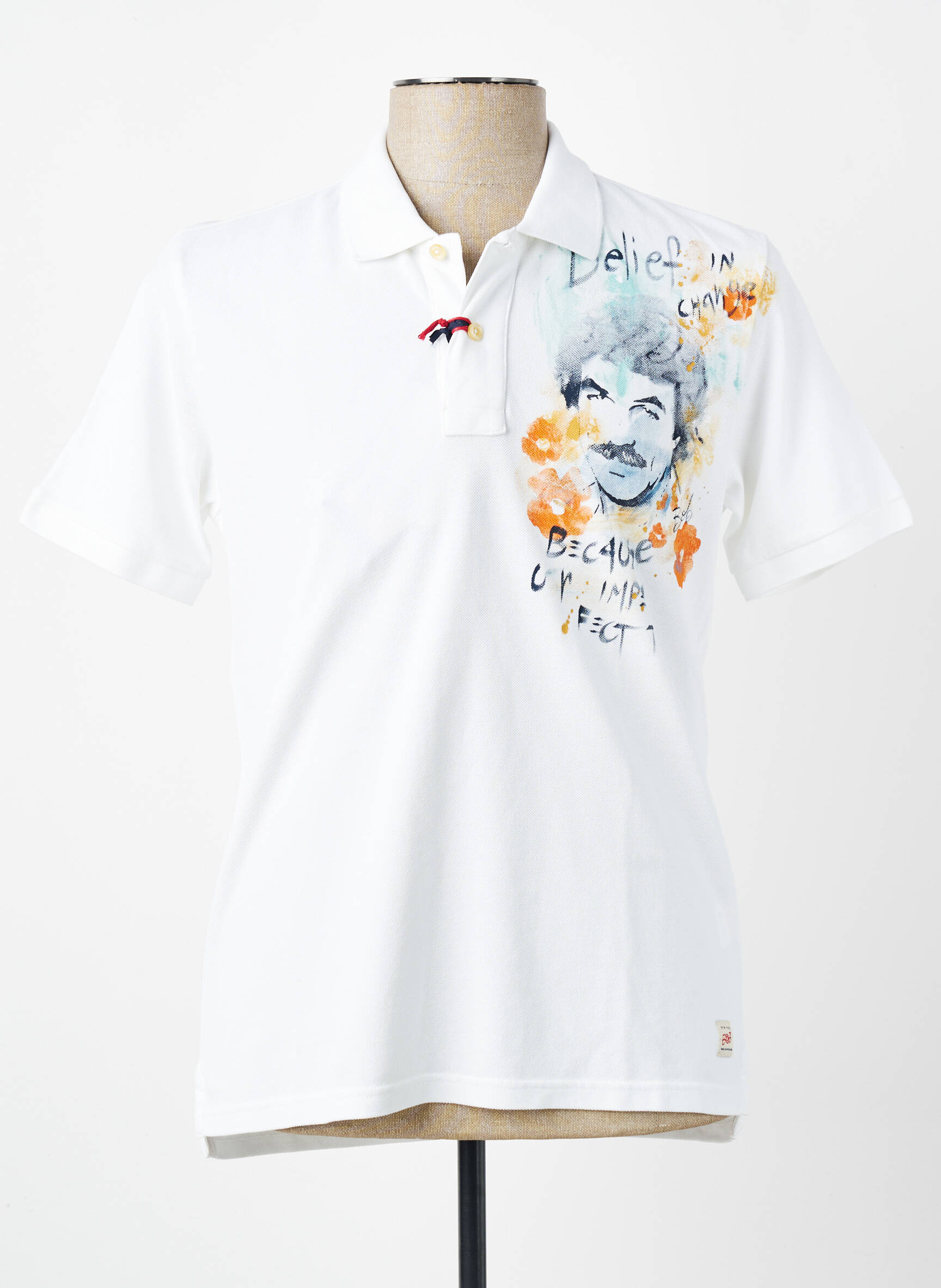 Polo stretch manches courtes blanc BOB homme