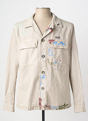 Veste casual fermeture boutonnée sur le devant beige BOB homme