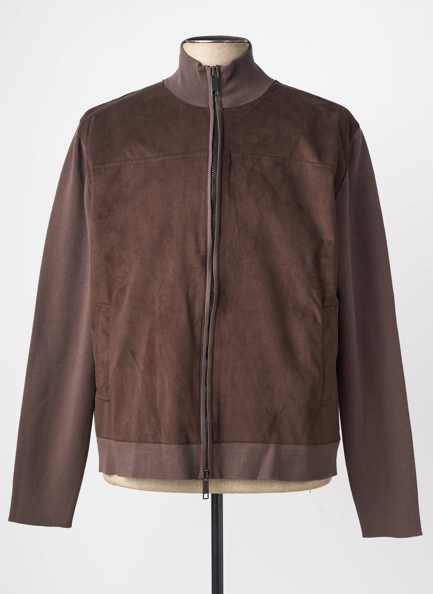 Blouson poches marron WOOL & CO homme