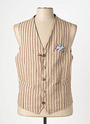 Gilet sans manche coupe cintrée beige BOB homme