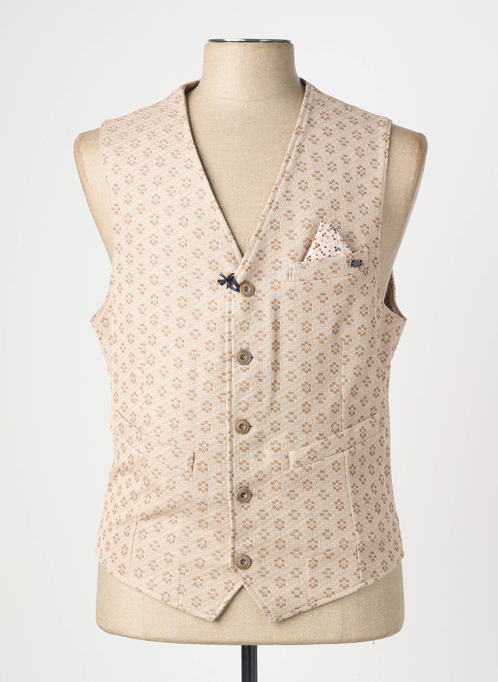Gilet sans manche coupe cintrée beige BOB homme