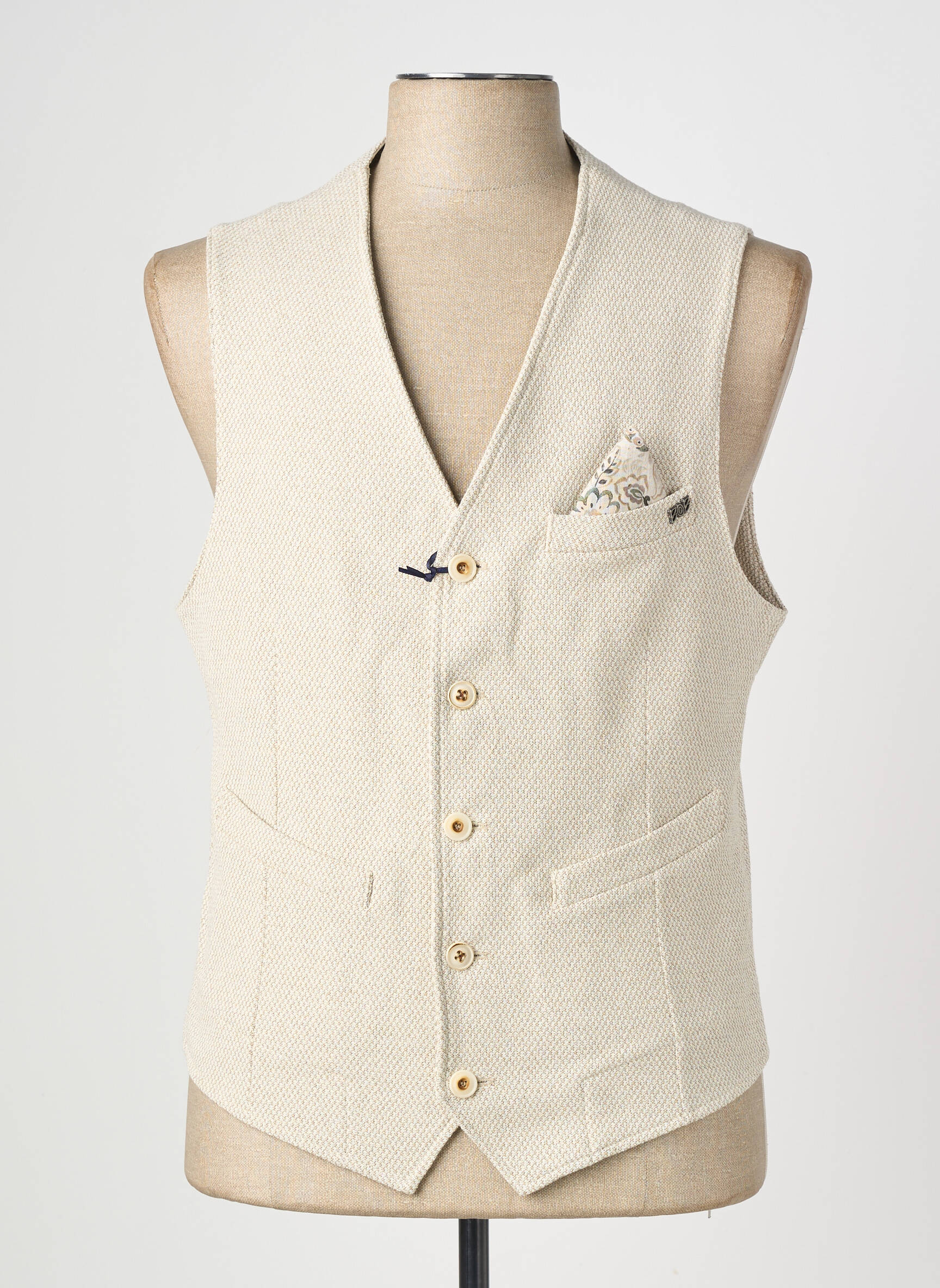 Gilet sans manche coupe cintrée beige BOB homme