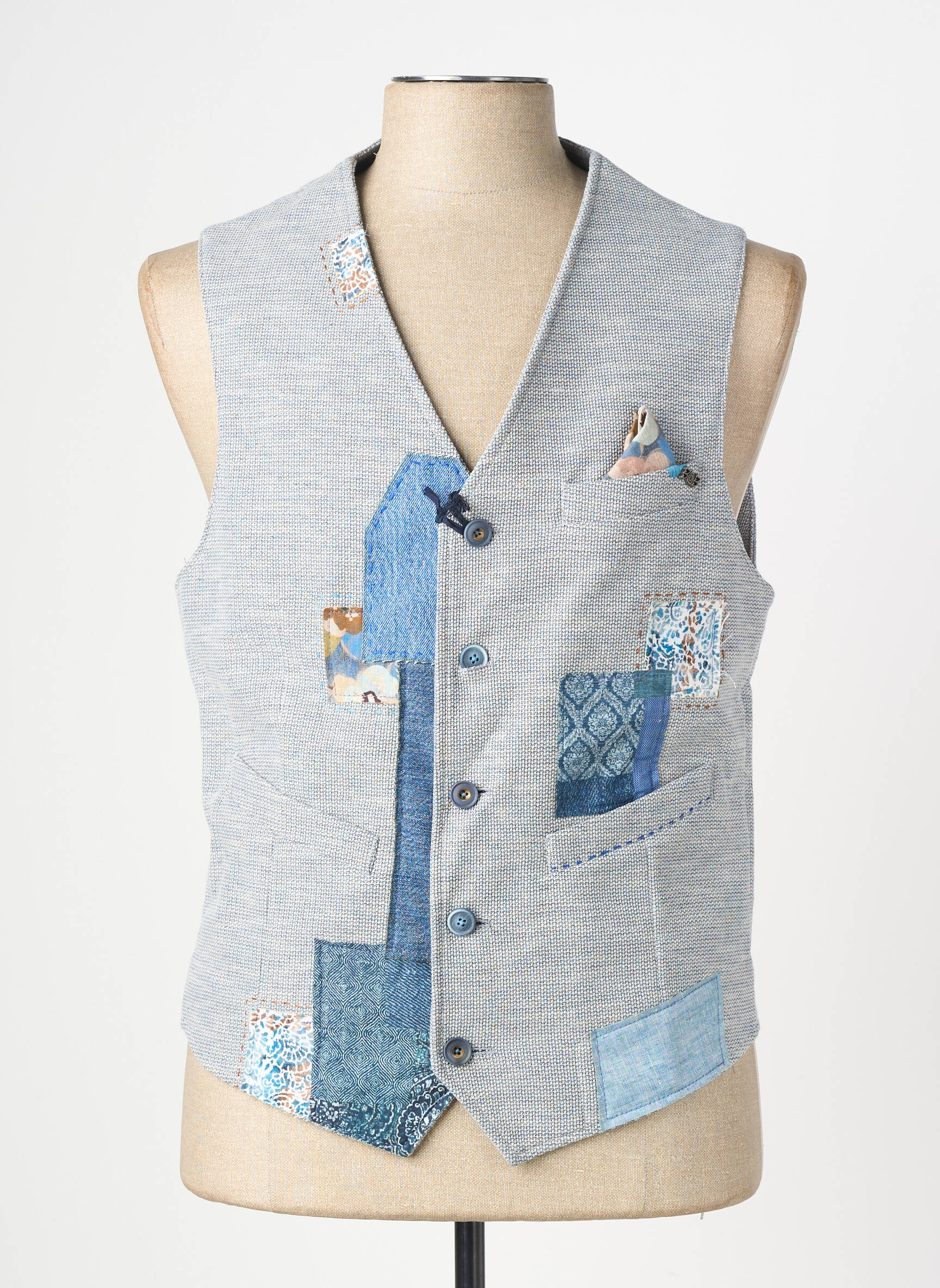 Gilet sans manche coupe cintrée bleu BOB homme